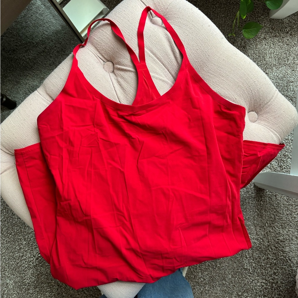 Red outdoor voices dress